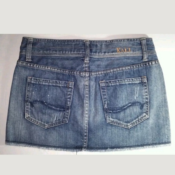KALI DENIM DISTRESSED DENIM JEAN SKIRT SIZE 5 - Picture 2 of 2